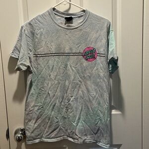 Santa Cruz Skateboards Gray and Pink Short Sleeve Tee
